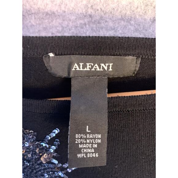 Alfani Embellished Dolman Sleeve Sweater, Women’s Petite Large, Black W/ Sequins - Picture 7 of 14